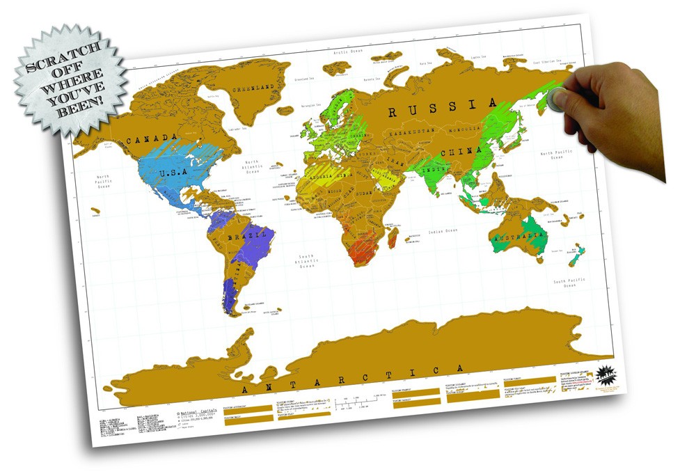 Poster Scratch Map - Carta geografica da grattare