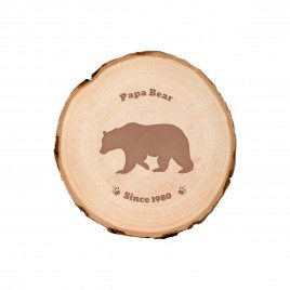 Fetta di albero con incisione - Papà Orso - medio
