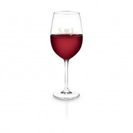 Personalizzabile bicchiere di vino rosso di Leonardo - cuore con le iniziali