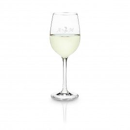 Personalizzabile bicchiere di vino bianco da Leonardo - viticci con iniziali