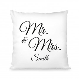 Cuscino personalizzabile con stampa "Mr. & Mrs."