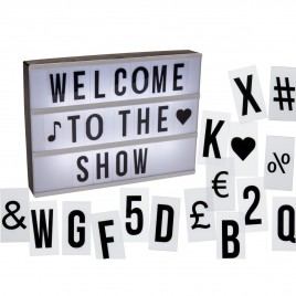 display panel with 84 letters & signs