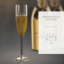 Bicchiere di champagne di Capodanno con incisione