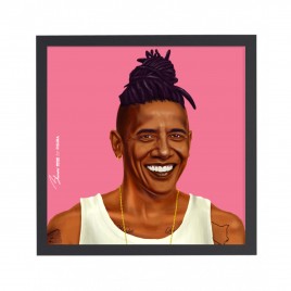 Stampa d'artista Hipstory - 'Barack Obama' versione Hipster (50*50cm)